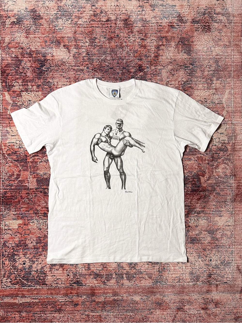 Tom of Finland Lifeguard Sketch Artwork Graphic Print T-Shirt LGBTQ